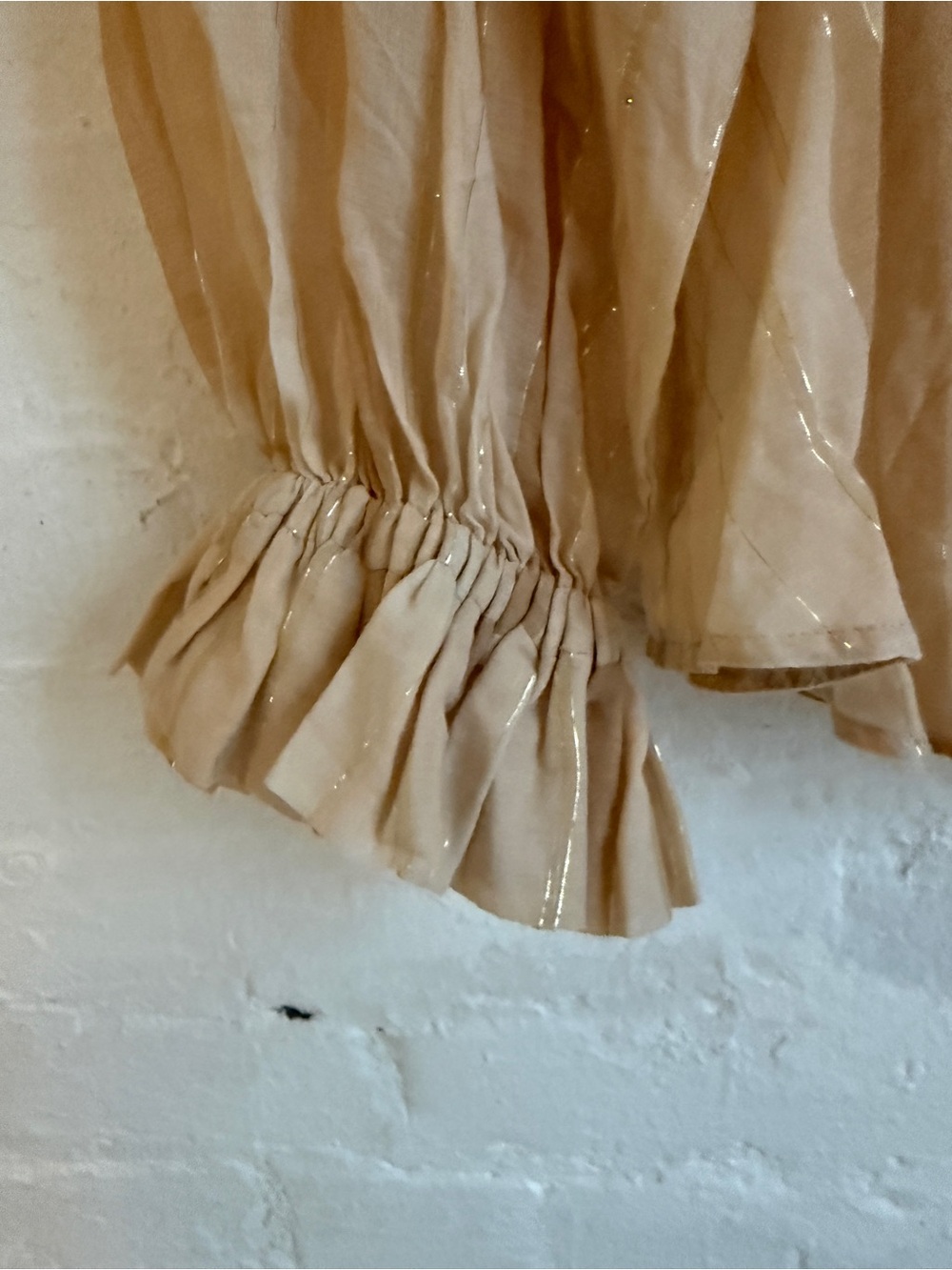Zimmermann Sheer Striped Ruffle-Neck Blouse in Beige and Cream - Picture 5 of 6
